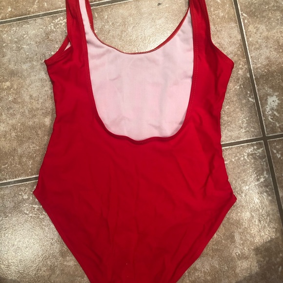 Red one piece bathing suit - Picture 3 of 4